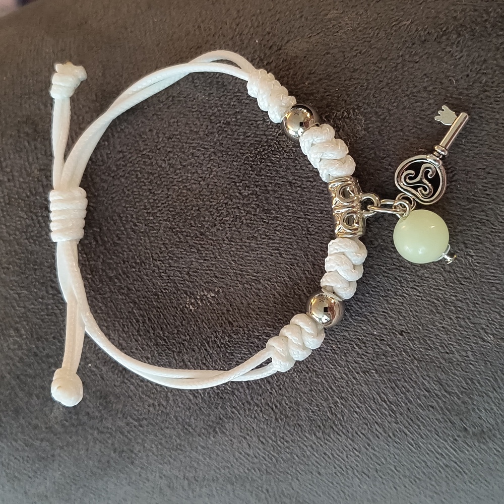 Moonstone Adjustable Bracelets With Silver Charms… - image 2